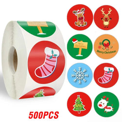 100-500pcs Merry Christmas Sticker Holiday Party New Year Decoration Gift Box Seal Sticker Baking Label Packaging Sticker (ONLINE ORDER ONLY)