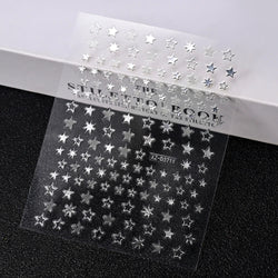 1pc 3D Gradient French Nail Stickers with Crown & Tassel Design Gold Silver Lines Self-Adhesive Nail Art Waterfall Manicure Foil (Online Order Only)