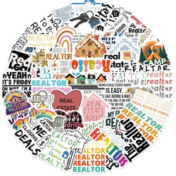 Realtor Graffiti Stickers 10/30/50Pcs for Suitcase, Skateboard, Laptop, Luggage, Phone, DIY Decal (ONLINE ORDER ONLY)