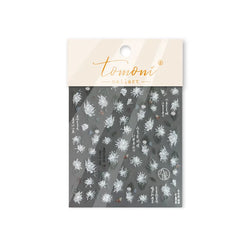 Antique Changle Flower Chrysanthemum Jade Pendant Feathers Green Leaf Adhesive Nail Art Stickers Flat Embossment Manicure Decals (Online Order Only)