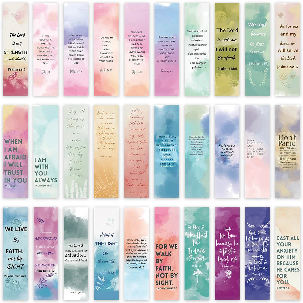 30pcs Aesthetic Motivational Bible Quotes Paper Bookmarks DIY Students Readers Page Markers Library Office Page Marking (ONLINE ORDER ONLY)