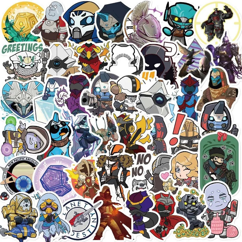 50pcs Destiny 2 Stickers for Luggage, Car, Water Bottle, Laptop, Phone, Refrigerator (ONLINE ORDER ONLY)
