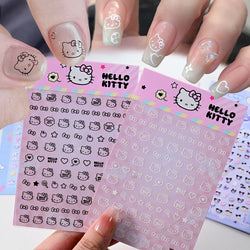 1pc 5D Cartoon Nail Art Stickers Waterproof Matte Finish with Kuromi, Cinnamoroll & Hello Kitty Designs Perfect for DIY Manicure (Online Order Only)