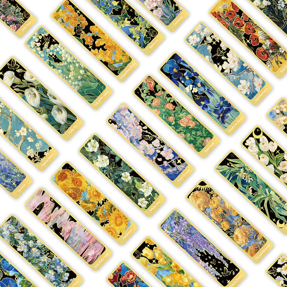 30pcs Classic Retro Colorful Flowers Paper Bookmarks DIY Students Readers Gift Book Page Markers Library Office Page Markings (ONLINE ORDER ONLY)