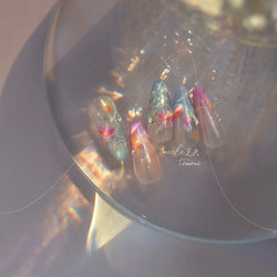 Fireworks Bloom Romantic Starry Sky Goldfish Metallics Color Gradient Self Adhesive Nail Art Stickers Halo Dyeing Manicure Decal (ONLINE ORDER ONLY)