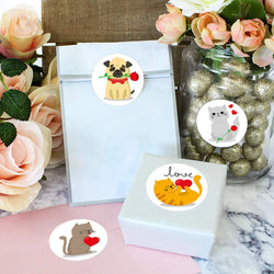 100-500pcs Cute Cat Stickers Animal Cartoon Label Gifts Decoration School Reward Encourage Student Stationery Thank You Stickers (ONLINE ORDER ONLY)