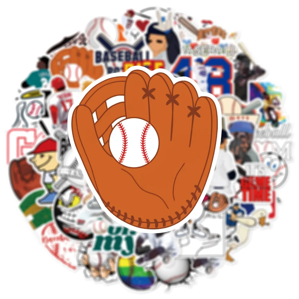 50Pcs Cartoon Baseball Series Graffiti Stickers Suitable for Laptop Helmets Desktop Decoration DIY Stickers Toys Wholesale (ONLINE ORDER ONLY)