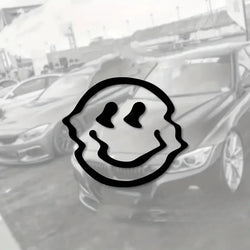 Smiling Face Stickers，Brighten Up Your Car with a cute & funny Cartoon Twisted Smiling Face Sticker! (ONLINE ORDER ONLY)