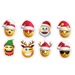 100-500pcs Heterotypic Christmas Themed Fun Face Stickers 8 Designs DlY Holiday Party Decoration label Stationery stickers (ONLINE ORDER ONLY)