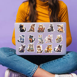 50pcs Cute Cats Stickers Funny Famous Cat Meme Catoon Decal DIY Graffiti Sticker Toys For Notebook Phone Phone Fridge Bike Car (ONLINE ORDER ONLY)