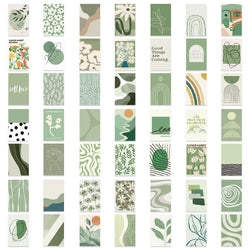 50pcs INS Style Sage Green Stickers for Laptop Scrapbook Notebook Wall Phone Diary Aesthetic Graffiti Waterproof Decoration Toys (ONLINE ORDER ONLY)