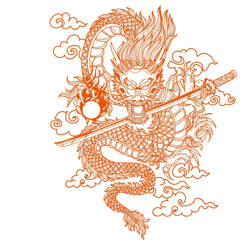 Japane Anime Detachment Car Sticker For Katana And Black Dragon Decoration Movement Style Die Cutting Waterproof PVC Vinyl Decal (ONLINE ORDER ONLY)