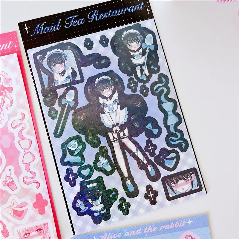 Original Cute Sweet Maid Anime Series Sticker Scrapbooking DIY Album Decoration Sticker Aesthetic Personalized Kawaii Stationery (ONLINE ORDER ONLY)