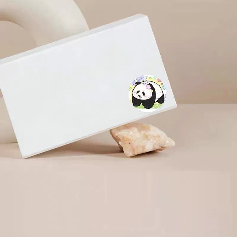 100-500Pcs 2.5cm Cute Animal Panda Label Stickers Roll for Envelope Student Work Stationery Seal Lable Gift (ONLINE ORDER ONLY)
