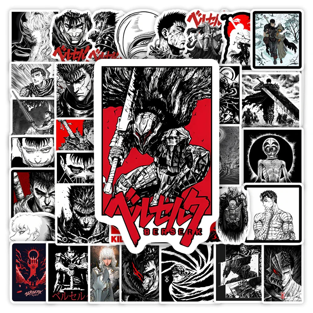 Comics Berserk Stickers Guts Griffith Aesthetic DIY Gift Decal for Laptop Phone Scrapbook Luggage Decorative Bottles Waterproof (ONLINE ORDER ONLY)