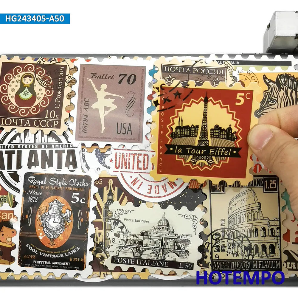 20/30/50Pieces, Stamp Style stickers, Travel Label Ticket, Retro Postmark, for DIY Creative Decoration, Sticker Toys (Online Order Only)