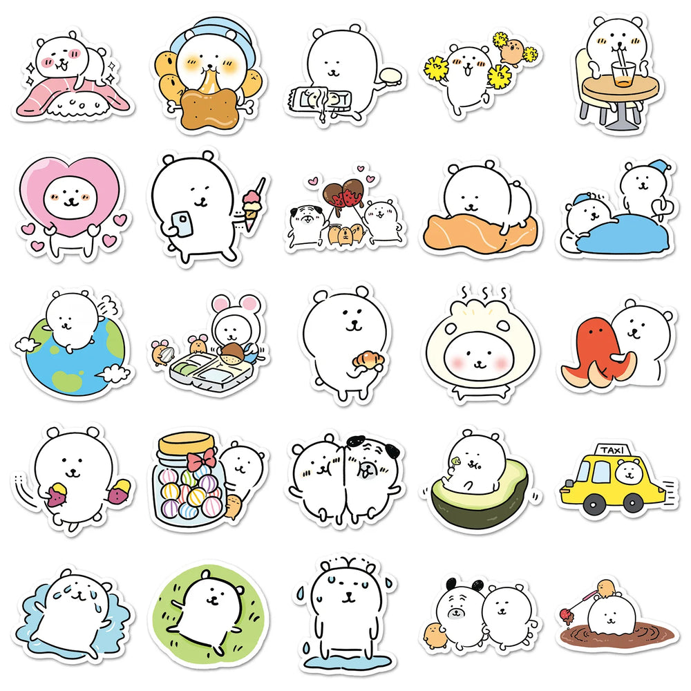 10/30/50PCS Kawaii Animal Stickers Cute JokeBear Sticker Cartoon Kids Toys Luggage Laptop Guitar Car Bike Skateboard DIY Decals (ONLINE ORDER ONLY)