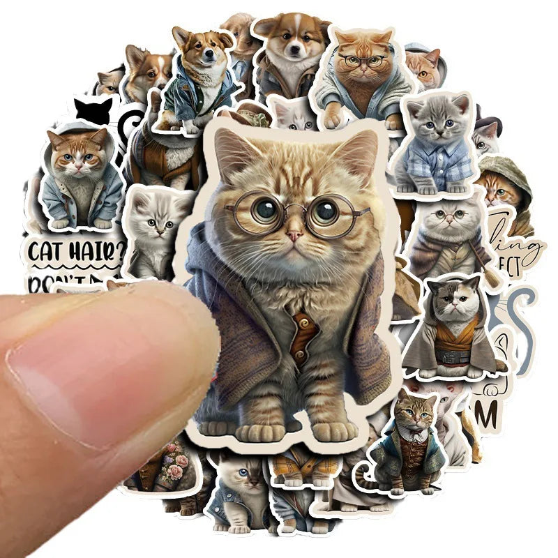 Cute Cat Cartoon Stickers for Phone Laptop Luggage Skateboard - 10/30/50PCS (Online Order Only)