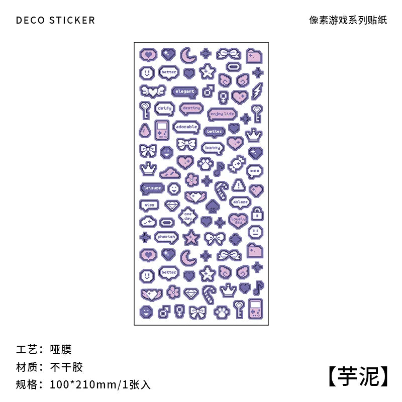 Korea Ins Cute Pixel Dialog Series Decorative Sticker Hand Account Idol Card DIY Material Sticker Personalized Kawaii Stationery (ONLINE ORDER ONLY)