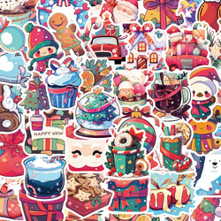 Kawaii Christmas Cartoon Stickers Pack for Kids Laptop Scrapbook Decoration (Online Order Only)