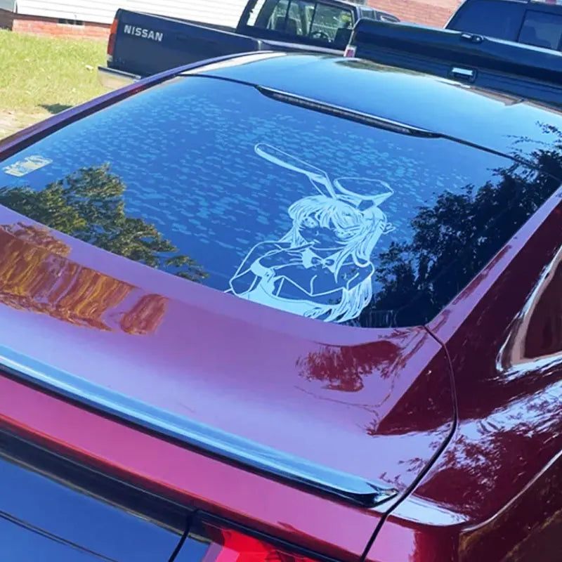 Anime Sticker Rabbit Girl For Car Stickers Decoration Window Door Rear Windshield External Accessories Die Cutting Vinyl Decals (ONLINE ORDER ONLY)