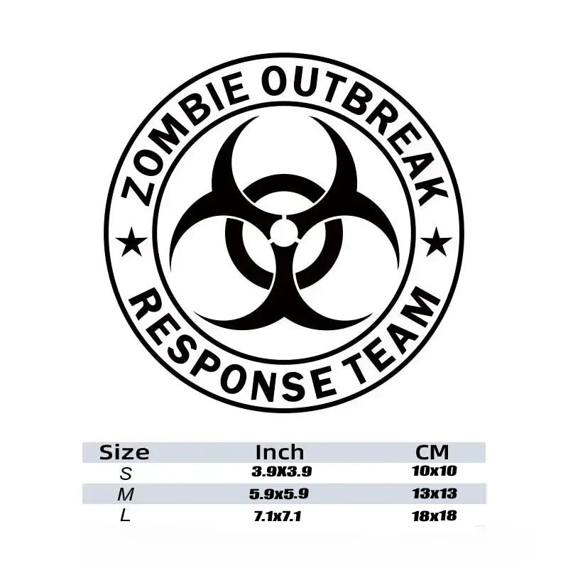 Zombie Outbreak Funny Novelty Car Window Bumper Vinyl Decal For Car Truck Motorcycle Self-adhesive Vinyl Sticker (ONLINE ORDER ONLY)