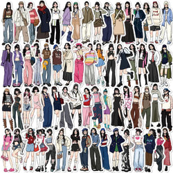 10/65pcs Fashion Mocha Girl Stickers Decals Cartoon Graffiti DIY  Notebook Luggage Wall Decoration PVC Sticker (Online Order Only)