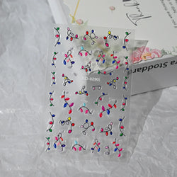 Painting Purple Flower Nail Sticker Daisy Wildflowers Butterfly Gradient Design Decal Geometry Line Charm Foils Manicure Sliders (ONLINE ORDER ONLY)