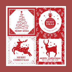 40-100pcs Square Merry Christmas Stickers Seal Labels 5cm Red Santa Claus Labels For Christmas Gift Decorate Sticker (ONLINE ORDER ONLY)