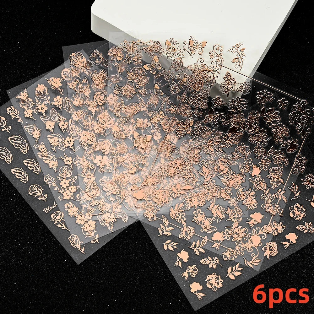 6 Sheets Moon/Star Nail Art Sticker Adhesive Gold Color Sticker Sheets Universal Constellation Shapes Sticker Art Decoration (ONLINE ORDER ONLY)