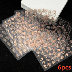 6 Sheets Moon/Star Nail Art Sticker Adhesive Gold Color Sticker Sheets Universal Constellation Shapes Sticker Art Decoration (ONLINE ORDER ONLY)