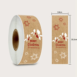 150pcs/roll Merry Christmas Stickers Kraft Paper Christmas Gift Packaging Labels For Envelopes Cards Gift Baking Decoration (ONLINE ORDER ONLY)