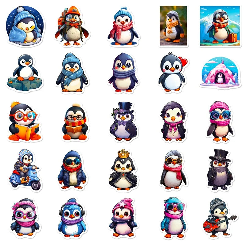 10/30/50PCS Cute Penguin PVC Sticker Aesthetic DIY Children's Decoration Scrapbooking Japan Stationery School Supplies for Kids (ONLINE ORDER ONLY)