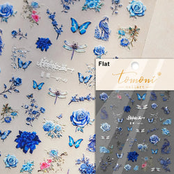 Auspicious Peach Blossom Snake Fan Flower The Spring Festival Tiger Head Adhesive Nail Art Stickers Red Lantern Manicure Decals (Online Order Only)