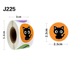 500pcs/Roll Halloween Horror Cartoon Round Sealing Stickers DIY PVC Laptop Decals Decoration Stiker Reward Gift Toys (Online Order Only)