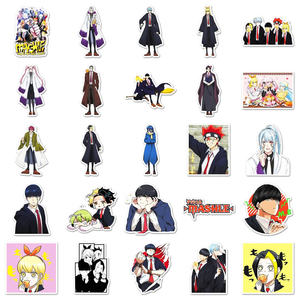 10/30/50PCS Mashle: Magic and Muscles Stickers Caricature Decals Toy Luggage Laptop Guitar Car Bike Skateboard Cartoon Sticker (ONLINE ORDER ONLY)