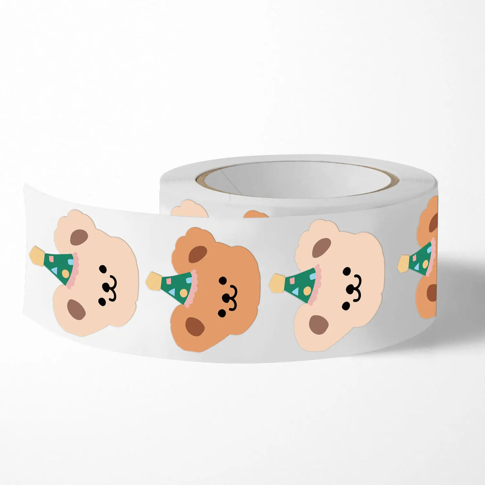 50-200Pcs Cute Little Bear Stickers  Whole Paper Adhesive Tape INS Korean Simplified Sealing Sticker Packag Decor Lables (ONLINE ORDER ONLY)