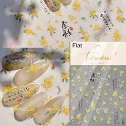 Hot Stamping Silver Rose Gold Tender Leaf Branches Flower Slash Leaves Maple Leaves Ginkgo Plant Flower Nail Art Stickers Decals (ONLINE ORDER ONLY)