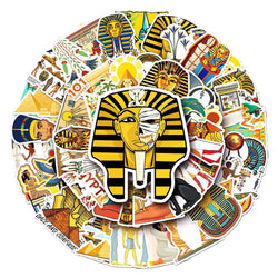 10/30/50PCS Cool Art Ancient Egypt Pharaoh Pyramid Cartoon Stickers Skateboard Laptop Phone Bike Car Waterproof Sticker Kid Toy (ONLINE ORDER ONLY)
