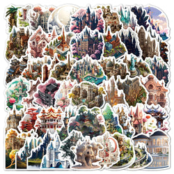 Kawaii 3D Anime City Building Stickers Cartoon Decals DIY Laptop Fridge Scrapbook Kids Toys (ONLINE ORDER ONLY)