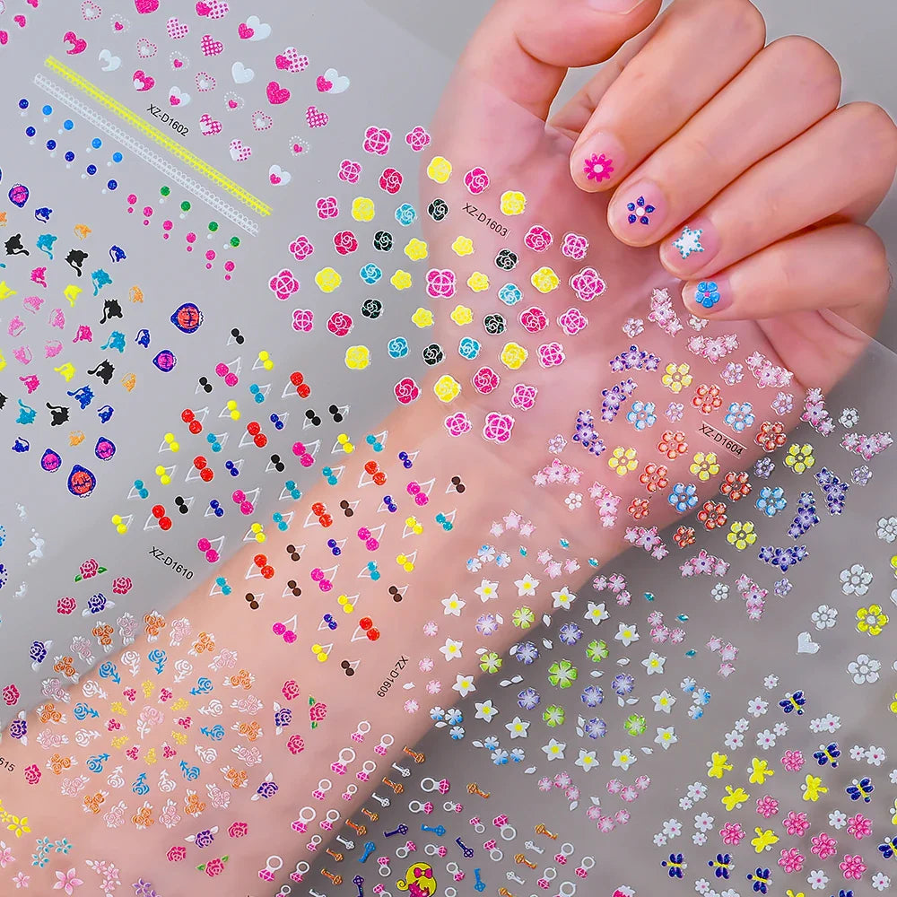 30pcs 3D Daisy Design Nail Art Sticker Set Acrylic Sanding Colorful Floral Decals Self-Adhesive Nail Art Supplies DIY Manicure * (ONLINE ORDER ONLY)