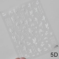 Gradient Halo Dyeing Dark Red Rose Flower Rhinestone Lace Bow Heart 3D Self Adhesive Nail Art Decoration Sticker Manicure Decals (ONLINE ORDER ONLY)