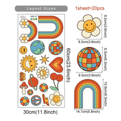 Boho Sunflower Wall Decals for Living Room, Bedroom, Nursery Decor (Online Order Only)