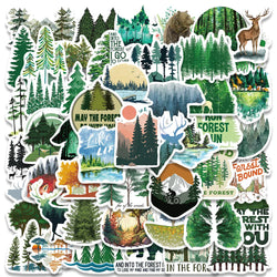 50PCS Outdoor Forest Animal Stickers for Luggage, Notebook, Motorcycle, Laptop, Kids Toy Gift (Online Order Only)