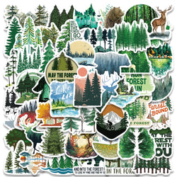 50PCS Outdoor Forest Animal Stickers for Luggage, Notebook, Motorcycle, Laptop, Kids Toy Gift (Online Order Only)