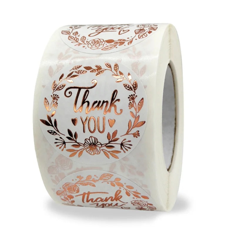 500 Pcs 1.5inch/3.8cm Round Laser English Thank You Gift Seal Sealing Stickers with Waterproof Wedding Holiday Label (ONLINE ORDER ONLY)
