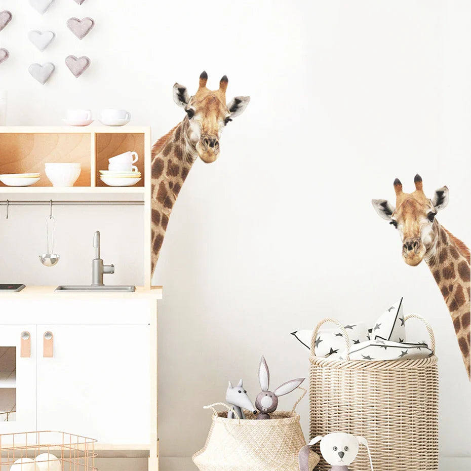 Cartoon Giraffe Nursery Wall Sticker Vinyl Removable Decals Kids Room Decor (Online Order Only)