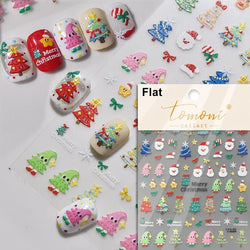 Black White Christmas Tree Snowflake Bowknot Snowman Socks Star Santa Hat Deer Rhinestone Winter Nail Art Sticker Manicure Decal (Online Order Only)
