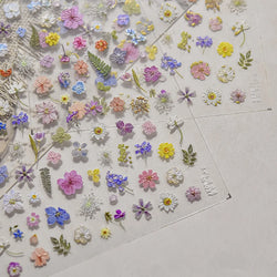 Gold Foil Dried Flowers Leaf Floral Print Daisy Rose Flower Peach Blossom Adhesive Nail Art Decoration Sticker Manicure Decals (ONLINE ORDER ONLY)