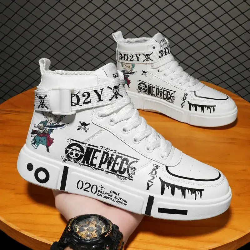 One Piece Luffy High Top Shoes Zoro Anime Sneakers (ONLINE ORDER ONLY)